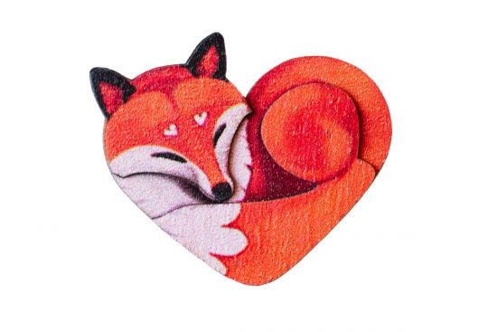 Holzbrosche – Fuchs Liebe