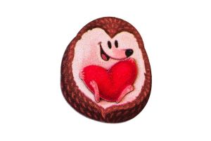 Holzbrosche – Igel in Liebe