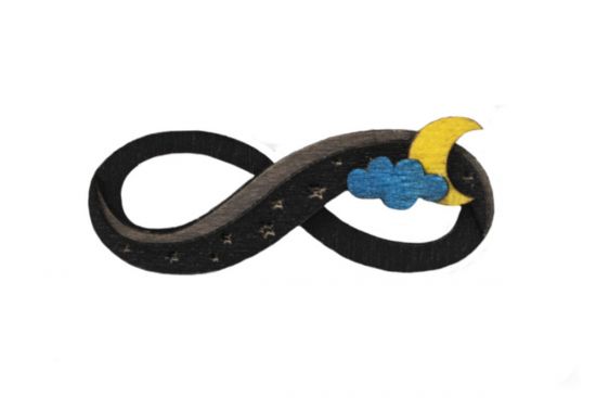 Holzbrosche Infinity Moon Brooch