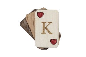 Holzbrosche King of Hearts Brooch