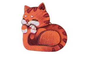 Holzbrosche – Katzenliebe