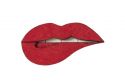 Holzbrosche Lips Brooch