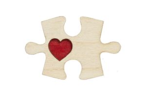 Holzbrosche Puzzle 1 Brooch