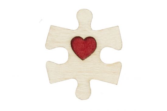 Holzbrosche Puzzle 2 Brooch