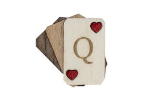 Holzbrosche Queen of Hearts Brooch