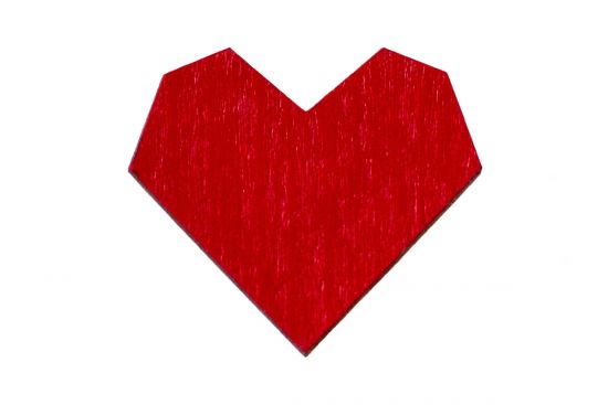 Holzbrosche Rotes Herz