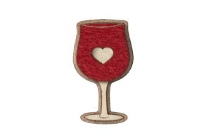 Holzbrosche Red Wine Brooch