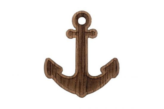 Holzbrosche Anchor Brooch