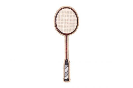 Holzbrosche Badminton bat Brooch
