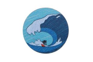 Holzbrosche Big wave Brooch