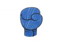 Holzbrosche Blue boxing glove Brooch