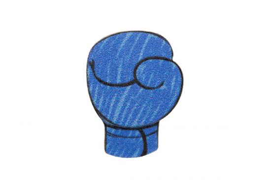 Holzbrosche Blue boxing glove Brooch