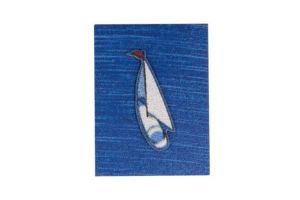 Holzbrosche Boat at sea Brooch