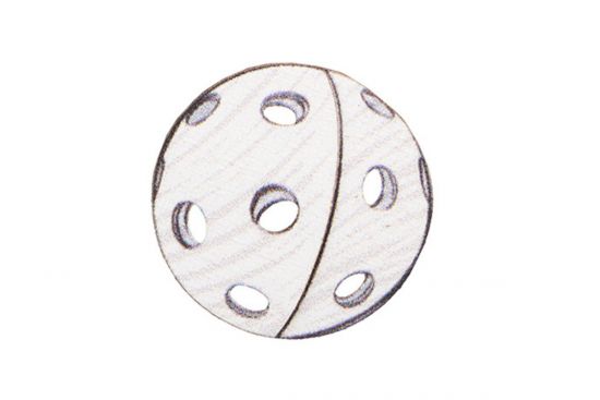 Holzbrosche Florball ball Brooch