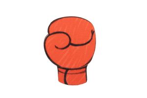 Holzbrosche Red boxing glove Brooch