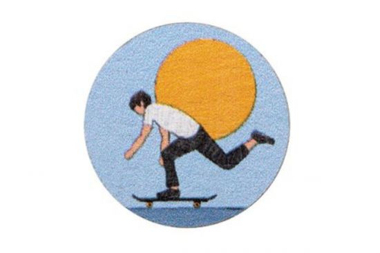 Holzbrosche Skateboarding Brooch