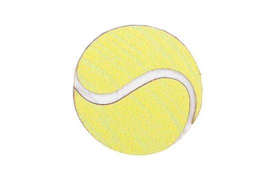 Holzbrosche Tennis ball Brooch
