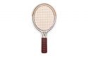 Holzbrosche Tennis bat Brooch