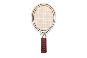 Holzbrosche Tennis bat Brooch