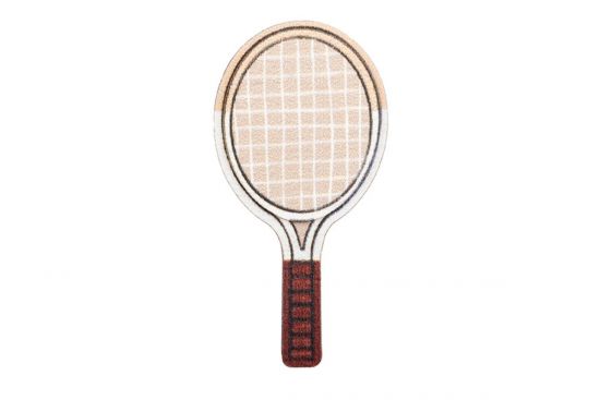 Holzbrosche Tennis bat Brooch