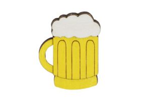 Holzbrosche Beer Brooch