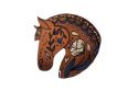 Holzbrosche Brown horse Brooch