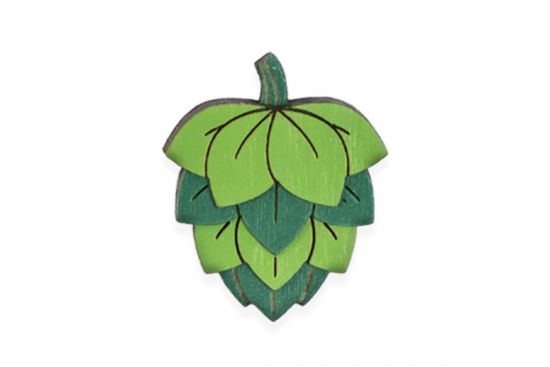 Holzbrosche Hops Brooch