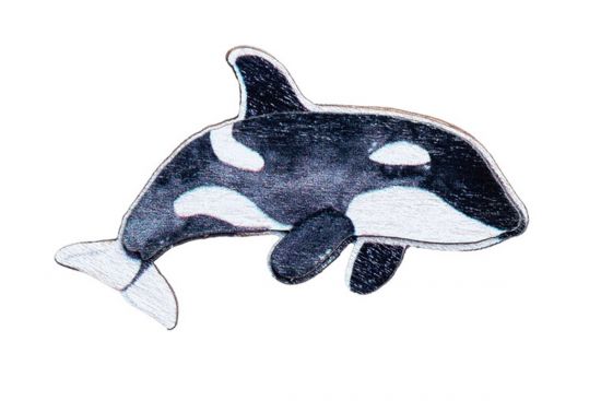Holz-Brosche Orca – von Epipi