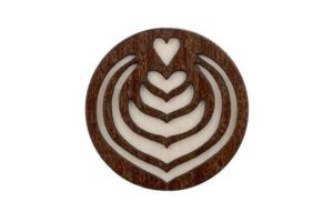 Holzbrosche Latté Art Brooch