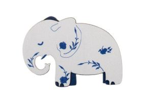 Brosche Elefant aus Porzellan