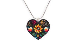 Holzanhänger Volksherz – Schwarz