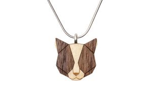 Holzanhänger Grey Cat Pendant