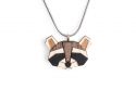 Holzanhänger Raccoon Pendant