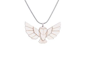 Holzanhänger Snowy Owl Pendant