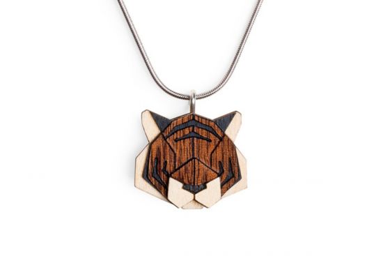 Holzanhänger Tiger Pendant