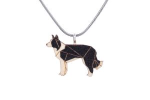 Holzanhänger Walking Collie Pendant