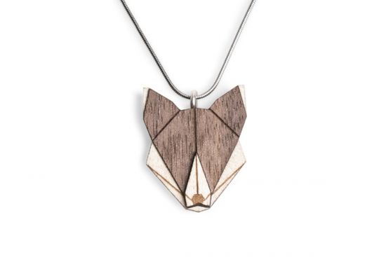 Holzanhänger Wolf Pendant