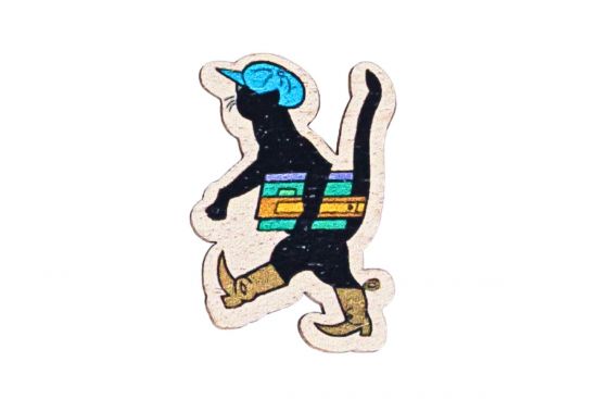 Holz-Brosche – Mikeš geht zur Schule – Josef Lada © Holz-Brosche – Mikeš geht zur Schule – Josef Lada ©