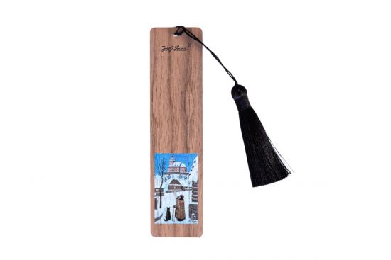 Holzlesezeichen Nachtwächter mit Hund – Josef Lada © Holzlesezeichen Nachtwächter mit Hund – Josef Lada ©