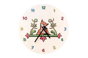 Holzuhr – Die schlaue Patin Fuchs – Josef Lada ©