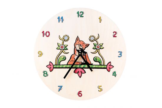 Holzuhr – Die schlaue Patin Fuchs – Josef Lada © Holzuhr – Die schlaue Patin Fuchs – Josef Lada ©