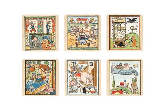 Holz-Untersetzer Fröhliche Untersetzer 6 Stk. – Josef Lada © Holz-Untersetzer Fröhliche Untersetzer 6 Stk. – Josef Lada ©