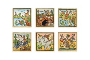 Holz-Untersetzer Tiere 6 Stk. – Josef Lada ©