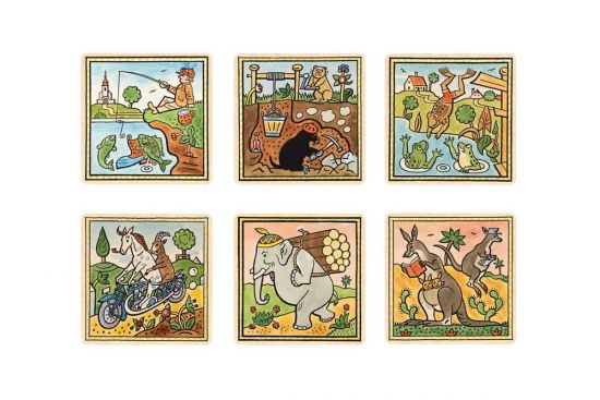 Holz-Untersetzer Tiere 6 Stk. – Josef Lada © Holz-Untersetzer Tiere 6 Stk. – Josef Lada ©