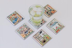 Holz-Untersetzer Fröhliche Untersetzer 6 Stk. – Josef Lada ©