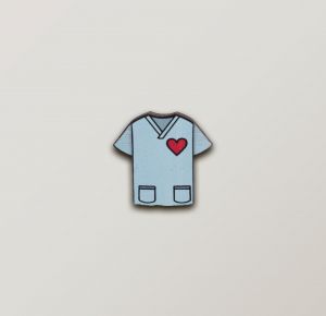 Holzbrosche  Doctor's Coat Brooch