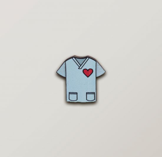 Holzbrosche  Doctor's Coat Brooch