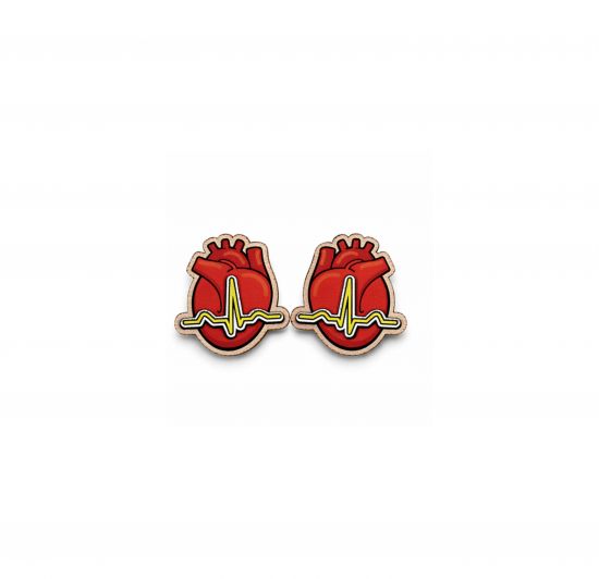 Holzohrringe EKG Earrings Holzohrringe EKG Earrings