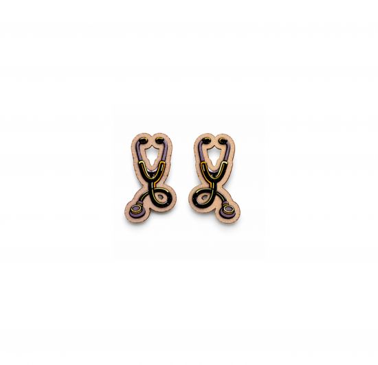 Holzohrringe Stethoscope Earrings