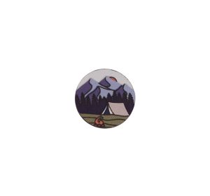 Holzbrosche Camping Brooch